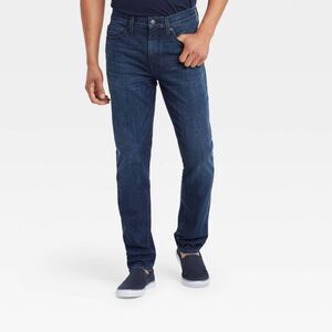 Goodfellow & Co Men's Mid Rise Casual Fit Straight Dark Blue Wash